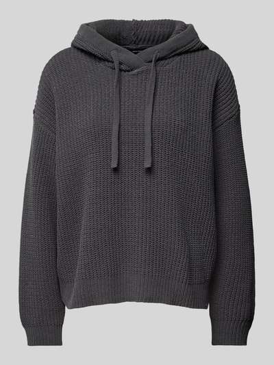 Vero Moda Gerippter Pullover mit Kapuze Modell 'NEAT' Anthrazit Melange 2