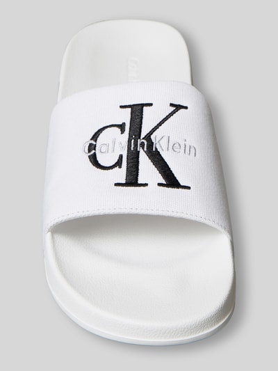 CK Calvin Klein Badeschuhe mit Logo Print Weiss 4