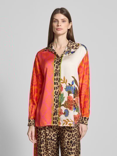 miss goodlife Relaxed fit blouse van viscose in all-over look Oranje - 4