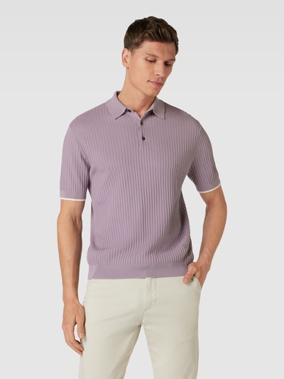 Emporio Armani Regular Fit Poloshirt mit Strukturmuster Flieder 4