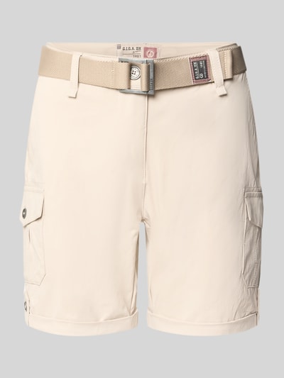 Produktfoto, Shorts mit Hydrocool Effekt und Gürtel von G.I.G.A. DX in Beige, Regular Fit, Eingrifftaschen, Pattentaschen, glatte Textur