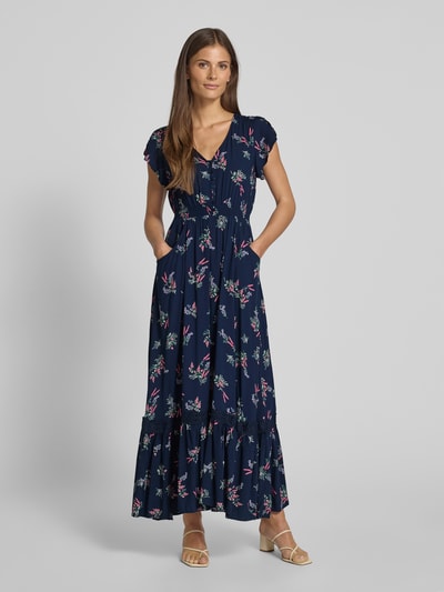 Apricot Maxikleid aus Viskose mit Knopfleiste Marine 4