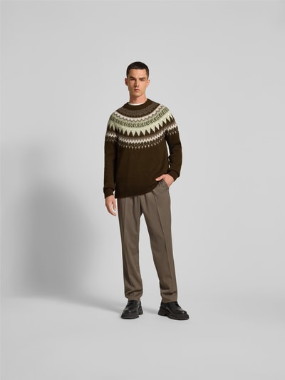 Closed Pullover in Strick-Optik aus Woll-Mix Schoko 1