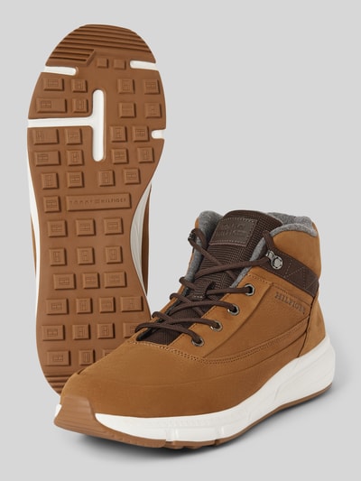 Tommy Hilfiger Ledersneaker mit Label-Patch Modell 'WARM NUBUCK' Cognac 4