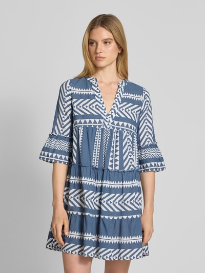 Vero Moda Figurumspielendes Tunikakleid aus reiner Baumwolle Modell 'DICTHE' Blau 4