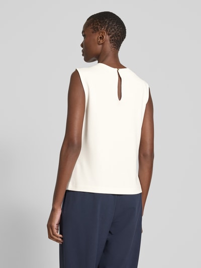 s.Oliver BLACK LABEL Regular fit top van een viscosemix met plooien op de hals Offwhite - 5