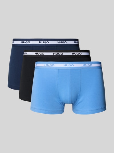 HUGO Boxershort met elastische band met logo in een set van 3 stuks Blauw - 1