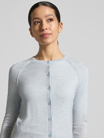 BOSS Shaped Fit Sweatjacke aus reiner Schurwolle Modell 'Fonami' Hellblau 3