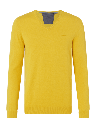 s.Oliver RED LABEL Pullover aus Baumwolle Gelb Melange 1