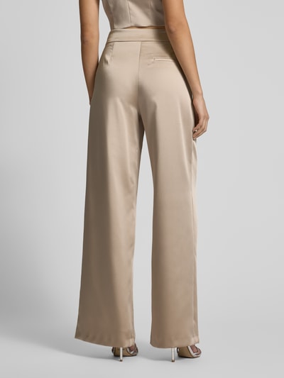 Jake*s Cocktail Wide Leg Bundfaltenhose mit Eingrifftaschen Metallic Beige Melange 5