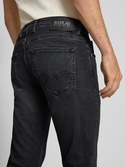 Replay Straight Fit Jeans mit Eingrifftaschen Modell 'GROVER' Black 3