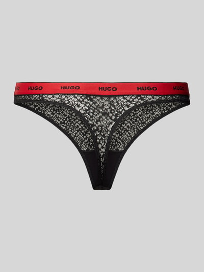 HUGO String mit elastischem Label-Bund Black 3