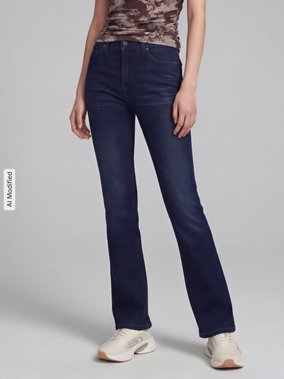 CAMBIO Regular Fit Bootcut-Jeans aus Viskose-Baumwoll-Mix Modell 'PARIS FLARED' Dunkelblau 4