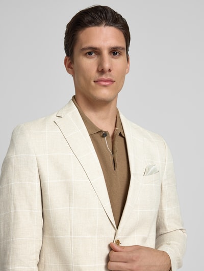 CG - Club of Gents Sakko mit Gitterkaro Modell 'Paul' Beige 3