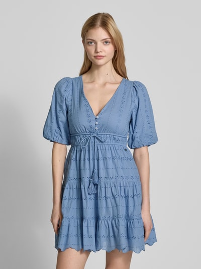 Pepe Jeans Minikleid mit V-Ausschnitt Blau 4