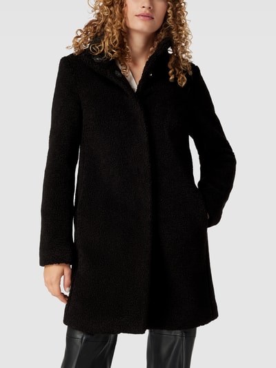 Christian Berg Woman Selection Lange jas in teddybontlook, model 'teddy' Zwart - 4