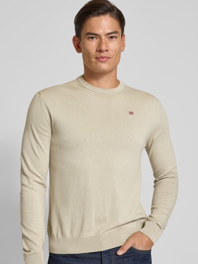 Napapijri Regular Fit Longsleeve mit Logo-Stitching Modell 'Droz' Mittelgrau 3