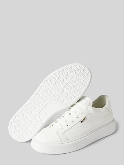 Antony Morato Ledersneaker mit Label-Detail Modell 'ARTEM IN TUMBLED LEATHER' Weiss 4