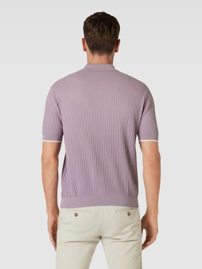 Emporio Armani Regular Fit Poloshirt mit Strukturmuster Flieder 5