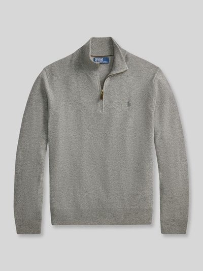 Polo Ralph Lauren Regular Fit Troyer aus reiner Wolle Mittelgrau 2