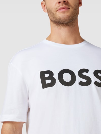 BOSS Green T-shirt met labelprint Wit - 3