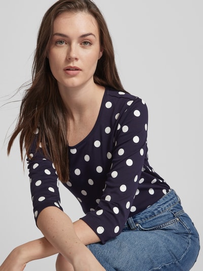 Christian Berg Woman Longsleeve mit Polka Dots Dunkelblau 3