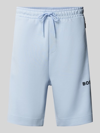 BOSS Green Shorts mit Label-Applikation Modell 'Headlo' Rauchblau 2