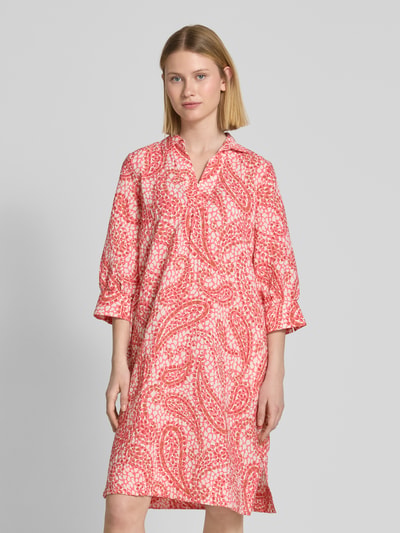 s.Oliver RED LABEL Sukienka koszulowa o kroju oversized z wpuszczanymi kieszeniami Czerwony 4