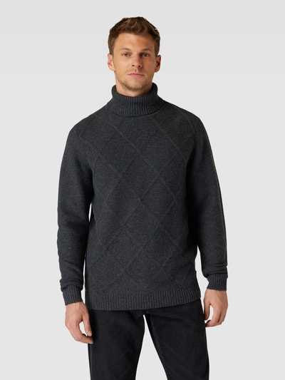 Fynch-Hatton Strickpullover mit Rollkragen Dunkelgrau 4