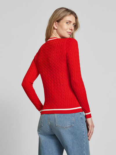 Christian Berg Woman Strickpullover mit gerippten Abschlüssen Rostrot 5