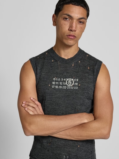 MM6 Maison Margiela Slim Fit Top aus reiner Schurwolle Anthrazit 3