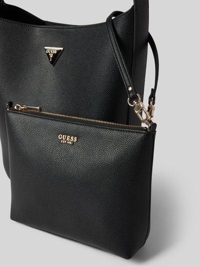 Guess Torba tote z detalem z logo Czarny 3