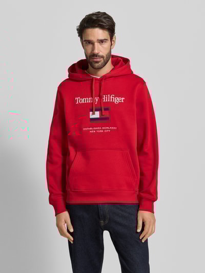 Tommy Hilfiger Regular fit hoodie van katoenmix Rood - 4