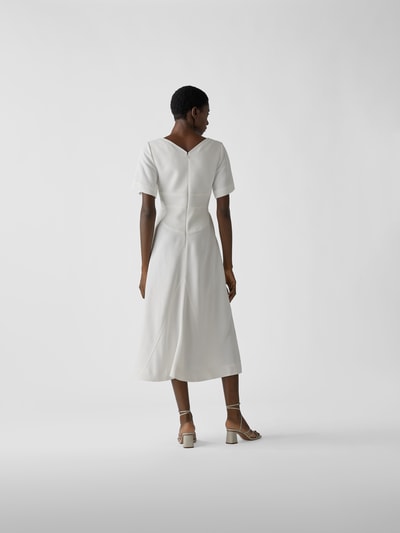 Victoria Beckham Midikleid mit V-Ausschnitt Weiß 5