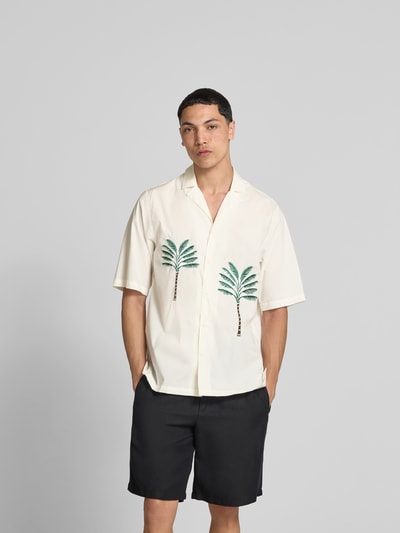 Officine Générale Freizeithemd mit Knopfleiste Offwhite 4