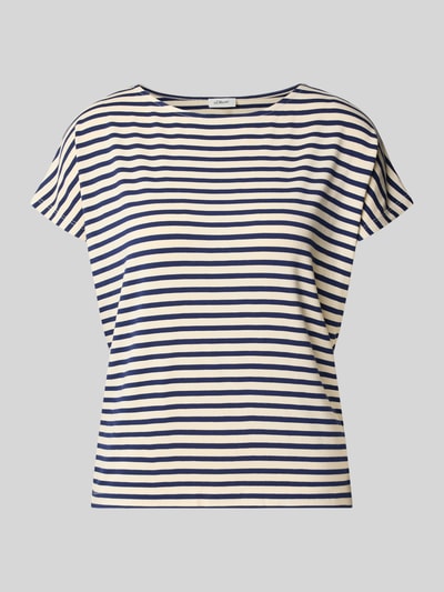 s.Oliver RED LABEL Relaxed Fit T-Shirt aus Viskose-Mix Marine Melange 1