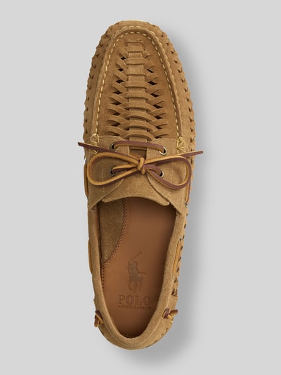Polo Ralph Lauren Loafer aus echtem Leder mit Flecht-Details Camel 3