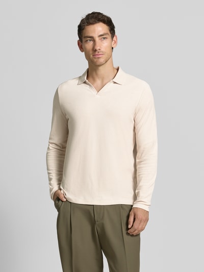 CINQUE Shirt met lange mouwen met polokraag en v-hals model 'BOLL' Offwhite - 4