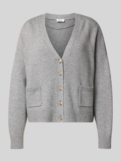 s.Oliver RED LABEL Oversized gebreid jack van katoenmix  Lichtgrijs gemêleerd - 2