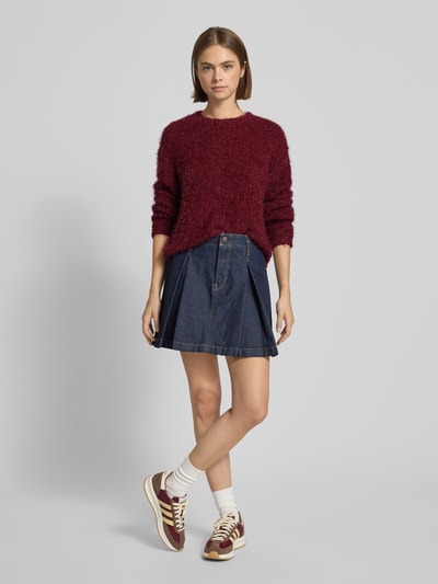 Noisy May Strickpullover aus Effektgarn Modell 'SASSY' Bordeaux 1