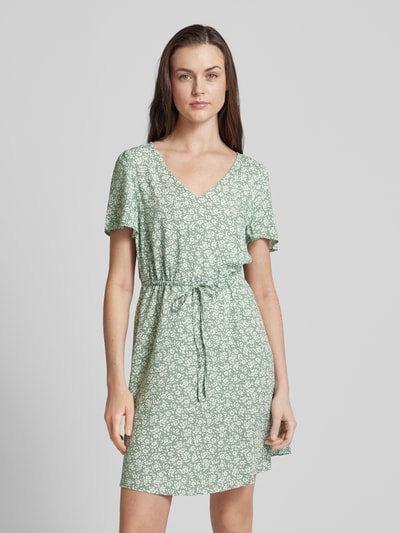 Vero Moda Mini-jurk van viscose met bloemenmotief, model 'EASY JOY' Rietgroen - 4