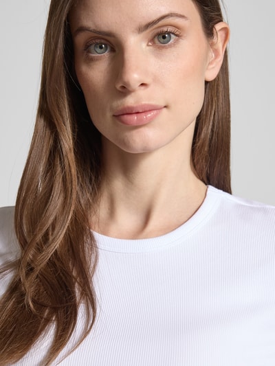 Christian Berg Woman T-Shirt in Ripp-Optik mit Rundhalsausschnitt Weiss 3