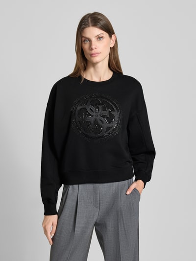 Guess Sweatshirt met logo en ronde hals Zwart - 4