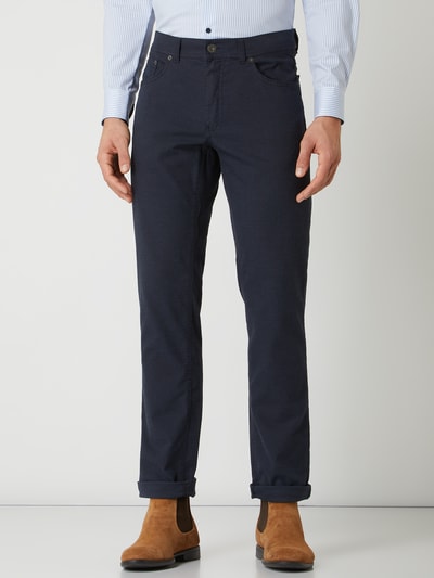 Brax Regular fit broek met stretch, model 'Cooper Fancy' Marineblauw - 4