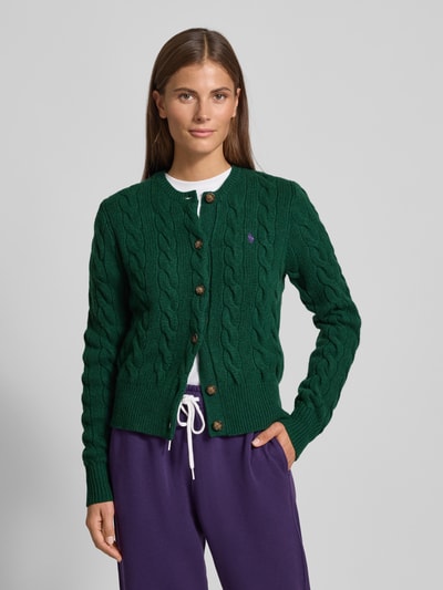 Polo Ralph Lauren Kurtka z dzianiny z mieszanki wełny i kaszmiru ze ściegiem warkoczowym Ciemnozielony 4