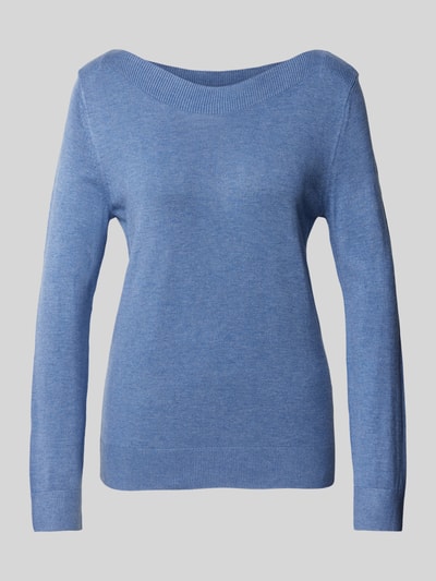 Tom Tailor Slim Fit Strickpullover mit Ripp-Blende Blau 2