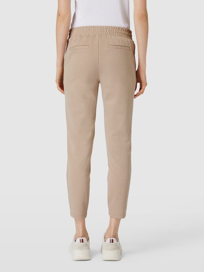 ICHI Stoffen broek met bandplooien Beige - 5