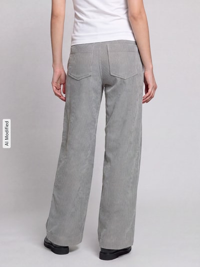 MAC Wide Leg Cordhose mit Gürtelschlaufen Modell 'Palazzo' Hellgrau 5