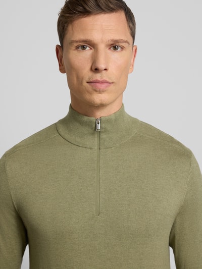 SELECTED HOMME Regular fit schipperstrui van puur katoen, model 'BERG' Olijfgroen gemêleerd - 3