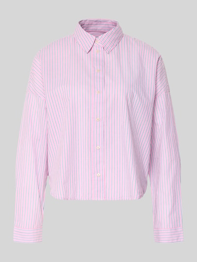 Produktfoto, Relaxed Fit Hemdbluse aus reiner Baumwolle von Marc O'Polo, efekt: wzór w paski, krój relaxed fit, kołnierzyk koszulowy, długi rękaw, mankiet, zaokrąglone wykończenie, materiał: bawełna